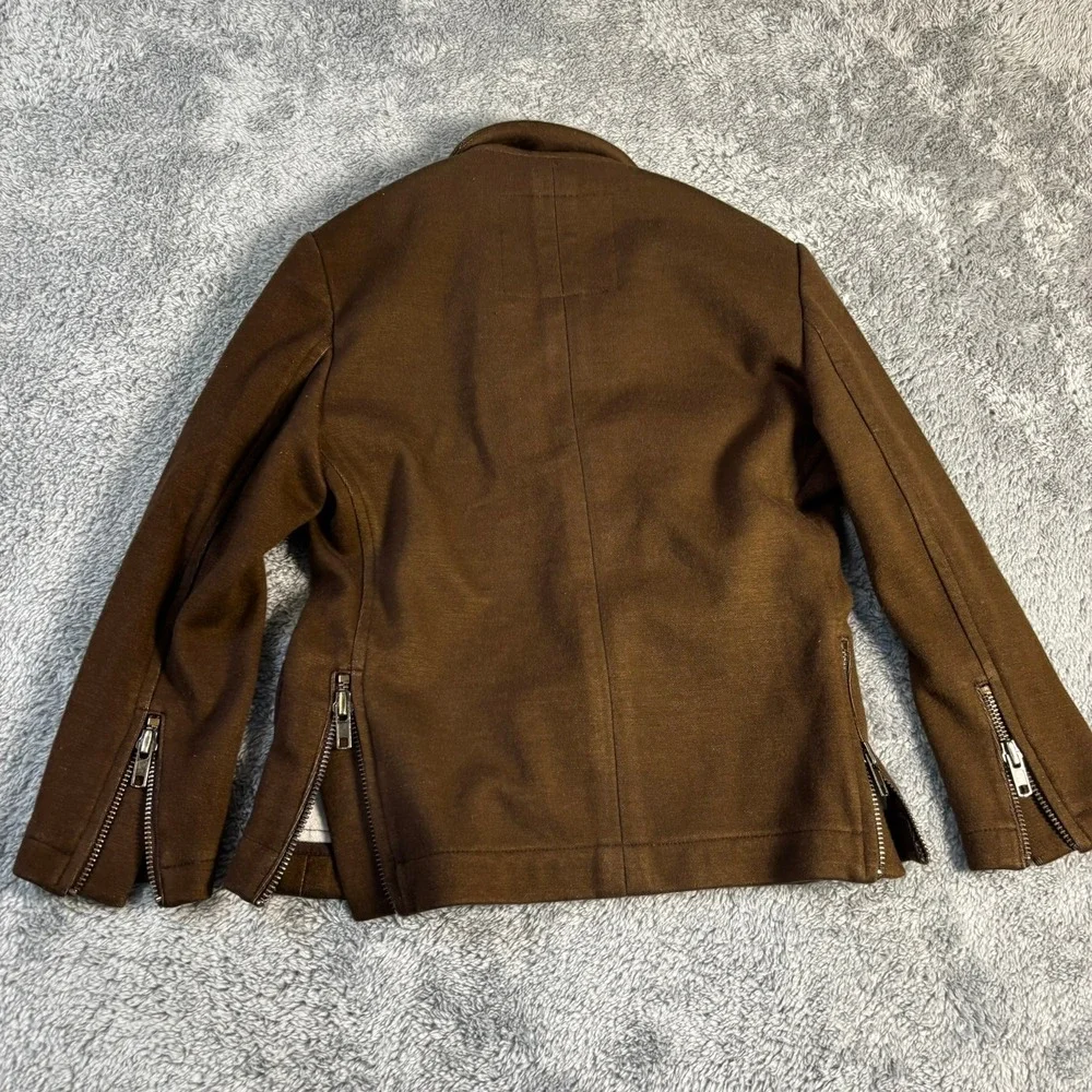 Jaeyoon Jeong Collection Brown Multi Zipper Blazer Jacket Streetwear Men Small